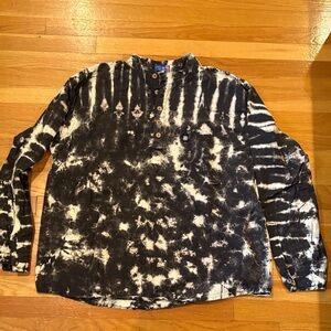 Mexicali Blues Black and White Tie-Dye Men's long sleeve shirt